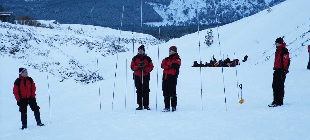 uso de la sonda de nieve